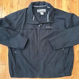 Columbia Men's Black Lined Windbreaker/Rain Jacket